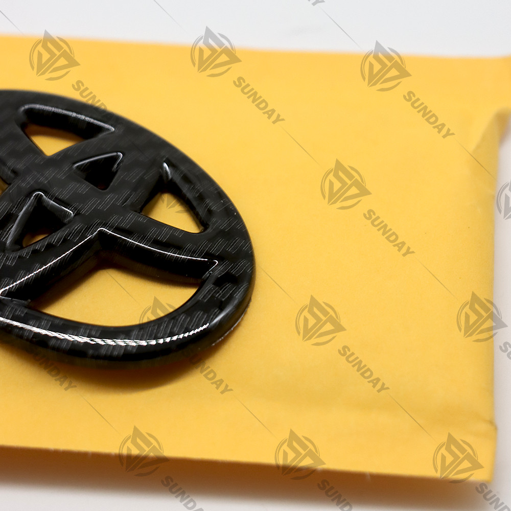 3D Blackout Steering Wheel Emblem Cover Overlay Kit Protector Carbon Fiber Style