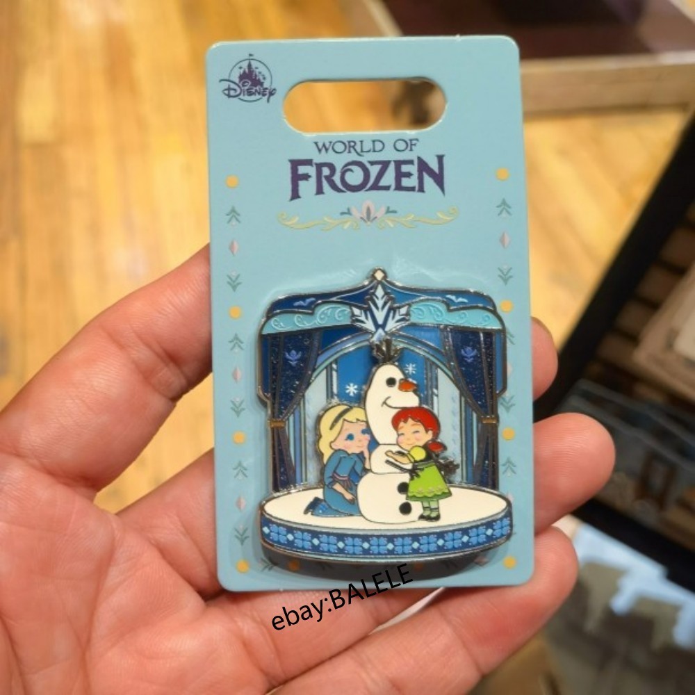 Disney World of Frozen Young Elsa Anna Building Olaf Pin 2026 New HK Disneyland