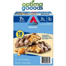 Atkins Snack Bars Caramel Chocolate Nut Roll 18 Ct – Low Carb Anytime Snack.
