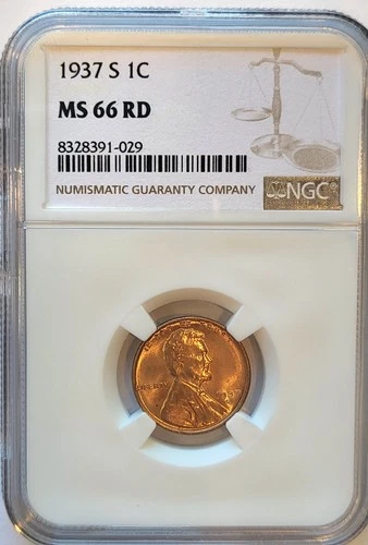 1937-S NGC MS-66 Red Lincoln Cent. #249