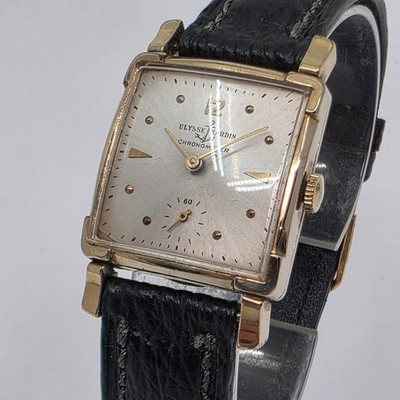 Ulysse Nardin Manual Wind Deco Era Fancy Lugs Mens Watch Gold Filled