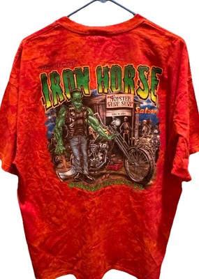 Iron Horse Saloon Shirt Mens 2xl Orange Tye Dye 2004 Florida Bike Week Monsters