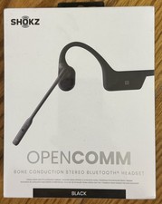 Shokz OpenComm Bluetooth Bone Conduction Stereo Headset - Black- C102 New Sealed
