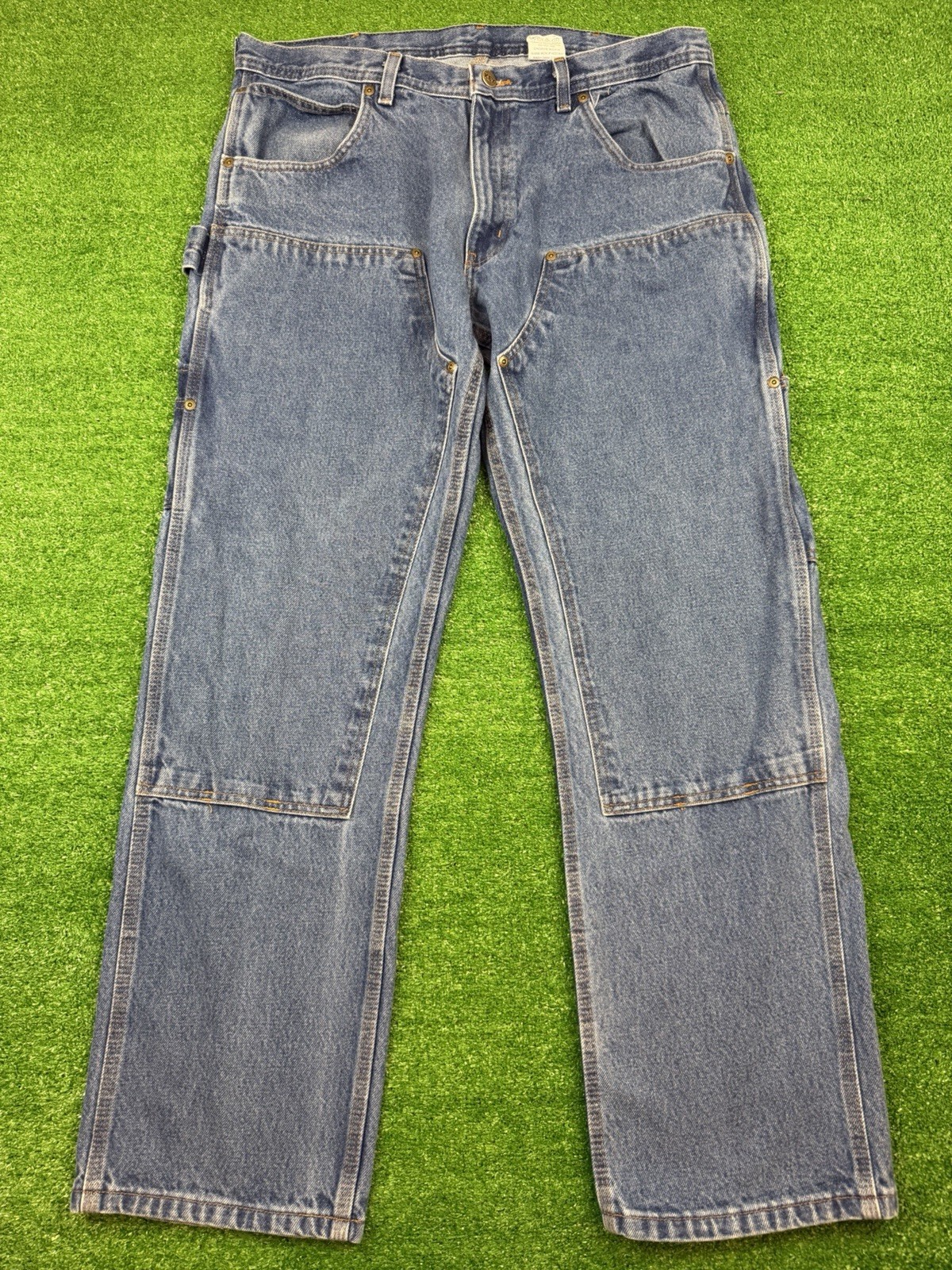Vintage Denim Blue Key Double Knee Work Pants Carpenter Util