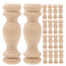 20 PCS Wooden Bed Posts Finials for Crafts Deck Balusters Drapery