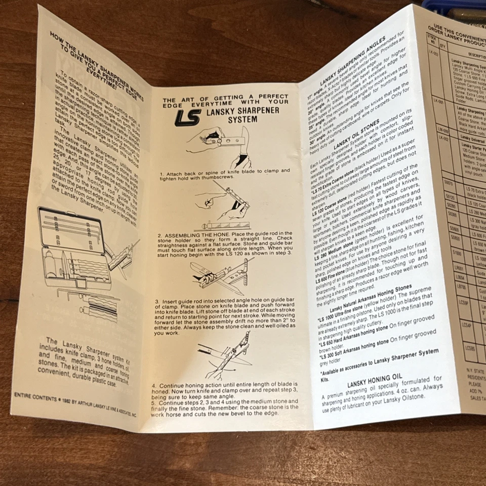Sistema de afilado de cuchillos profesional Lansky 5 piedras afiladas y varillas guía + aceite Foto 3 de 3