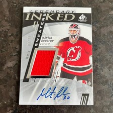 2020-21 SP Game Used Inked Legendary Sweaters Auto Martin Brodeur /15 Devils