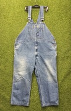 Vintage Big Smith Overalls Mens 46x28 Blue Denim Made In USA Bibs Carpenter Farm
