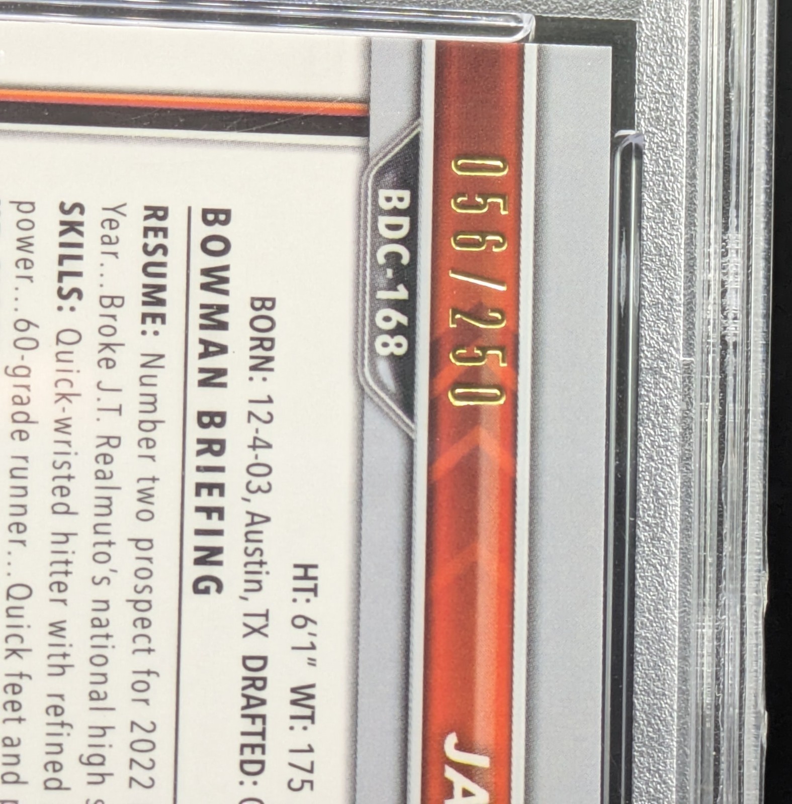 2022 Bowman Draft 1st Chrome Jackson Holliday Purple Refractor /250 PSA 10  view 3