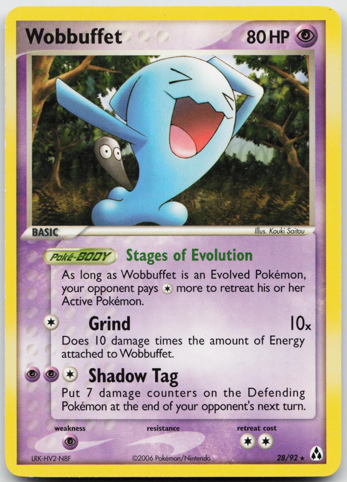 Wobbuffet 28/92 Rare Legend Maker Pokemon Moderately Played