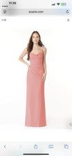 Azazie Mai Dress in Coral Chiffon