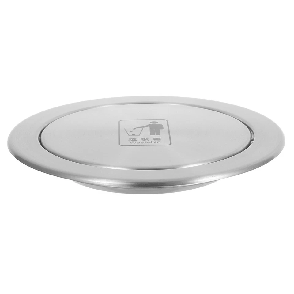  Garbage Can Cover Recycle Bin Lid Bathroom Trash Swing Waste Container - Image 2 of 4