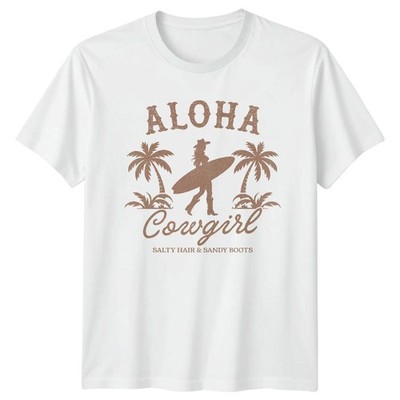Aloha Cowgirl Salty Hair Sandy Boots Western Surfen Herren Damen Grafik T-Shirt