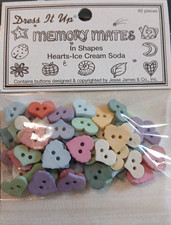 Hearts Ice Cream Soda / Sew Thru Pastel Valentine Hearts / Dress It Up
