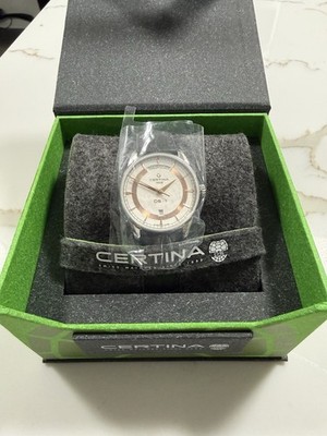 Certina Mens DS1 DayDate 40mm Steel Watch - Grey Leather - C0294301601101