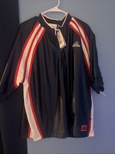 adidas Cutline Short-sleeve Satin Track Jacket Night Indigo JD5410 Mens XL New