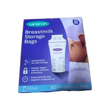 Lansinoh Breastmilk Storage Bags - Super Strong  Pre-Sterilized - 50 count NEW