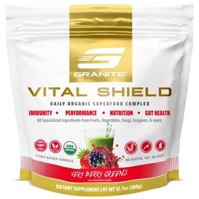 Granite Nutrition Vital Shield - USDA Organic Superfood Greens with Mushrooms...