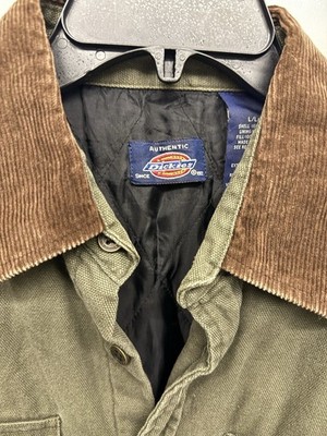 Vintage Dickies Detroit Style Jacket Quilted Lined Corduroy Collar