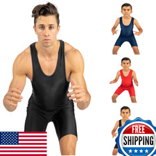4X All-American Wrestling Singlet: Black, Navy, Red, Teal - Sizes 4XS-5XL