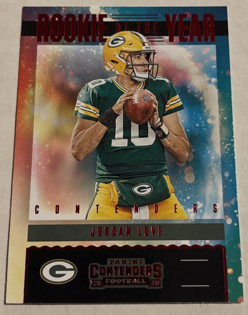 Jordan Love 2020 Panini Contenders Rookie of the Year Contenders Ruby #RY-JLO
