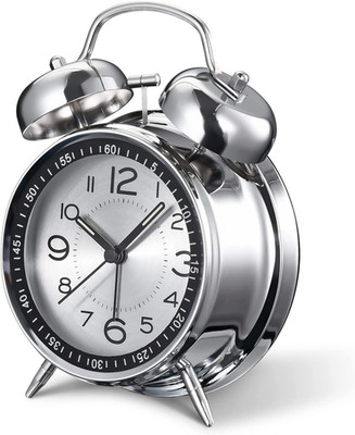 Loud Alarm Clock for Heavy Sleepers Adults,Retro 4 Inch Silent Non-Ticking Quart