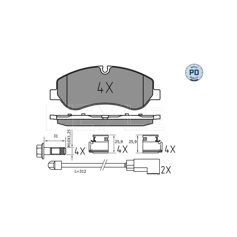 MEYLE 025 256 0217/PD Plaquettes de frein avant pour Ford Transit