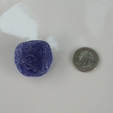 COBALT BLUE FROSTED SURF TUMBLED BEACH SEA GLASS PIECE SURF TOSSED DECOR