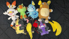 TOMY Pok mon Plush Stuffed Animal Lot - Raichu Morpeko Scorbunny More