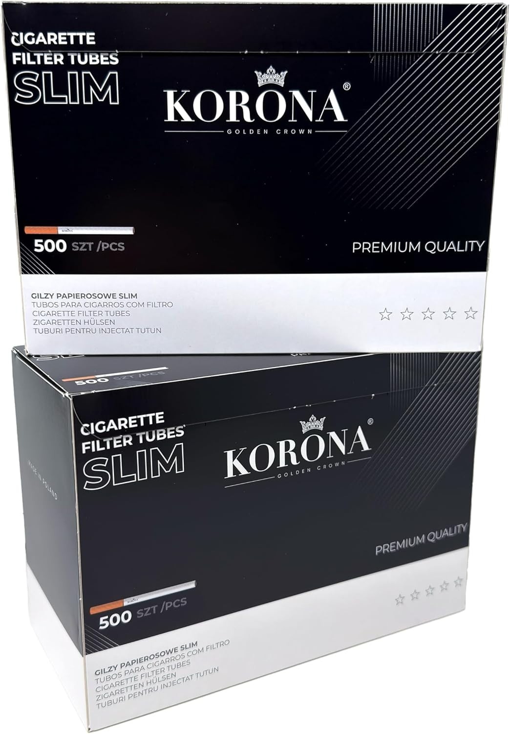 1 box of Korona filter sleeves STANDARD or SLIM 1,000 PIECES empty tubes per box