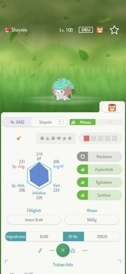  Pokemon Shaymin Shiny Deutsch Level 100 - Pokémon Home - Platin Edition 