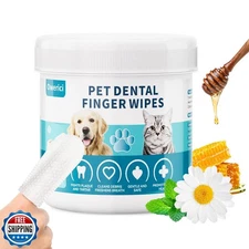 Owerici Pet Dental Finger Wipes for Dogs and Cats – Teeth, Ear and Eye Cleani