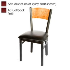 Oak Street Mfg SL2150PMHMH Plain Mahogany Wood Back  Seat Chair