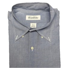 Brooks Brothers OCBD Shirt 16.5 33 Mens Blue Gray USA Preppy Ivy