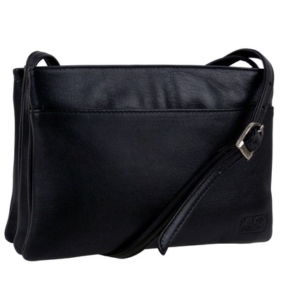 Marc Chantal Damen Schultertasche kompakt 3-teilig schwarz Leder