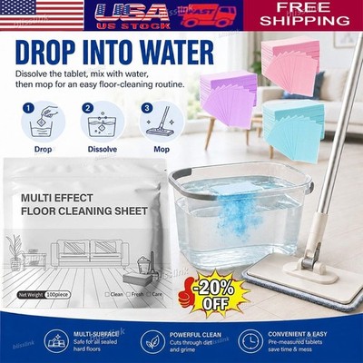 100PCS Multi-surface Floor Cleaning Tablets, Multiple Effect the floors Clean US