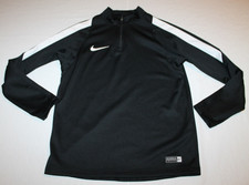 Boys Nike Dri-Fit Pullover 1/4 Zip Long Sleeve Black Soccer Shirt Size Medium