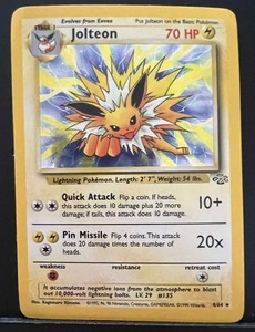 POKÉMON JUNGLE JOLTEON HOLO 4/64 CARD LP