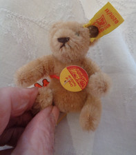 Steiff Original 3 1/2  Miniature Gold Mohair Teddy Bear New With Tags