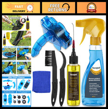 Bike Chain Cleaner Kit - Degreaser, Lubricant, Scrubber Brush Tools for Bikes