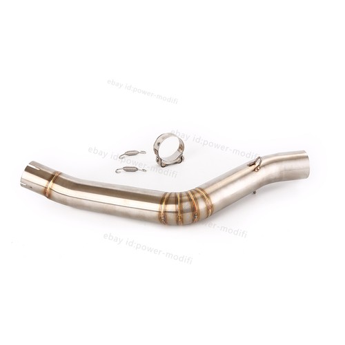 For Benelli Leoncino 500 Delete Catalyst Exhaust Mid Link Pipe Slip On 51MM Tips - Picture 5 of 7