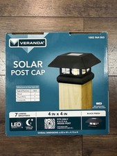 Veranda Solar Post Cap Light 4x4 Wood Fence LED Black Outdoor Deck 2211-F11B7