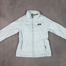 Patagonia Kids Nano Puff Quilted Jacket Blue Full Zip Puffer Coat PrimaLoft