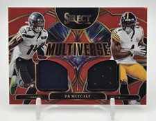 2025 Panini Select- DK Metcalf #MVJ-DKM Red Prizm Multiverse Dual Patch