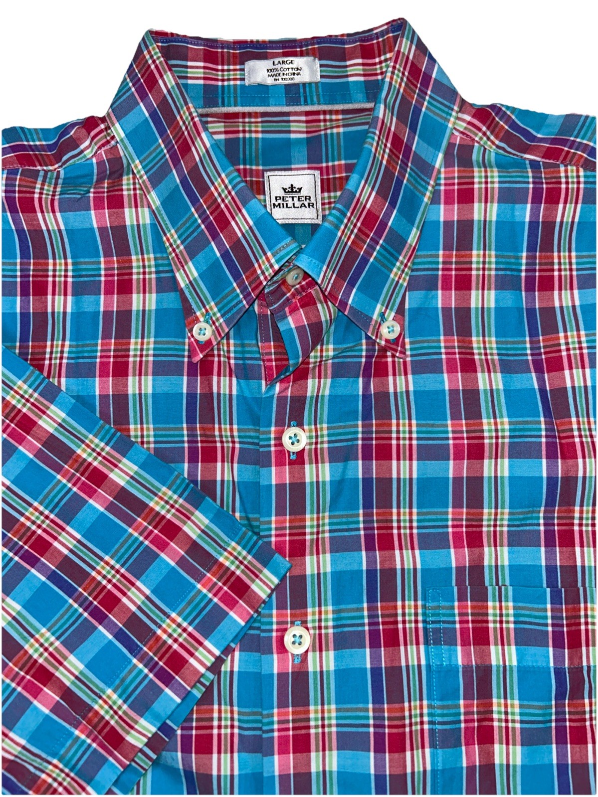 Peter Millar Multi Colored Bright Short Sleeve Bu… - image 1
