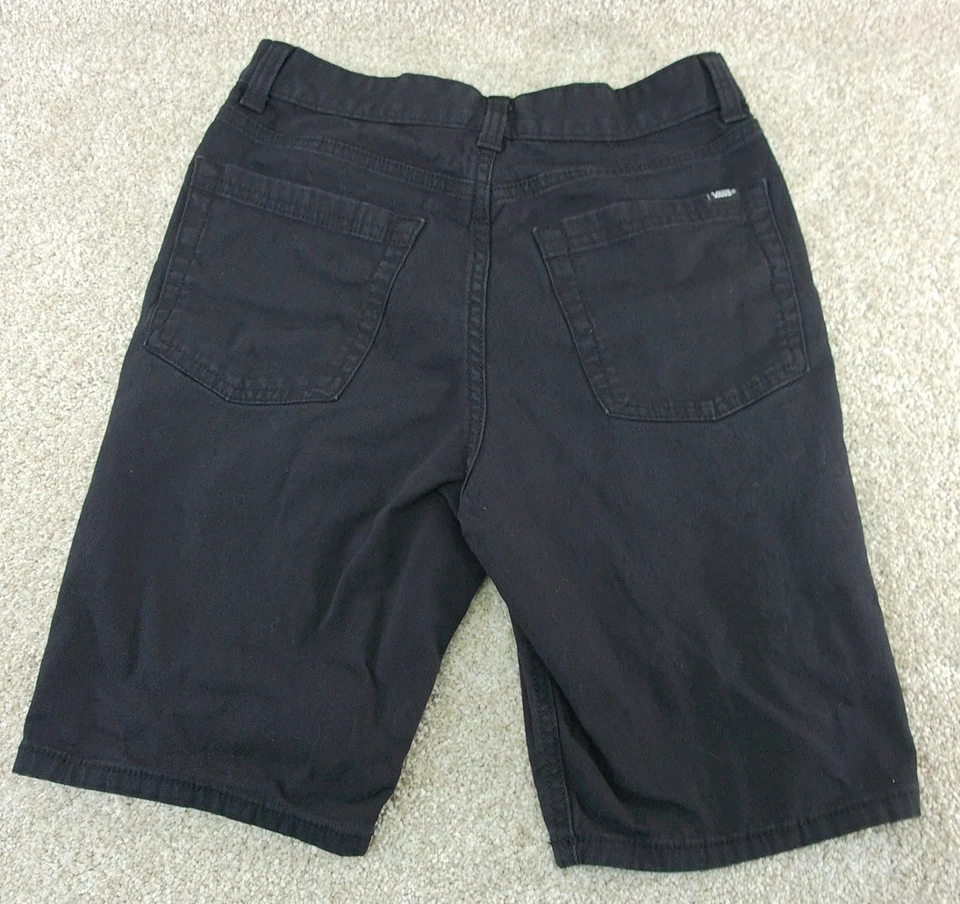 70s style vans black denim shorts Boys size 27-14 - Image 2 of 4