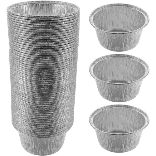 Paquete de 4 tazas de pudín de papel de aluminio para padre recipientes pequeños moldes de aluminio - Imagen 4 de 12