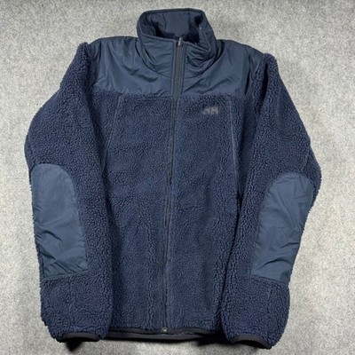 Helly Hansen Mens Navy Blue Pile Fleece Full Zip Jacket Reinforced Elbows Medium