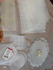 Plastic Canvas mesh supplies, lot of 15