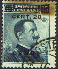 1916 Italy LERO  Sc # 11 Sass 8  MH  stain